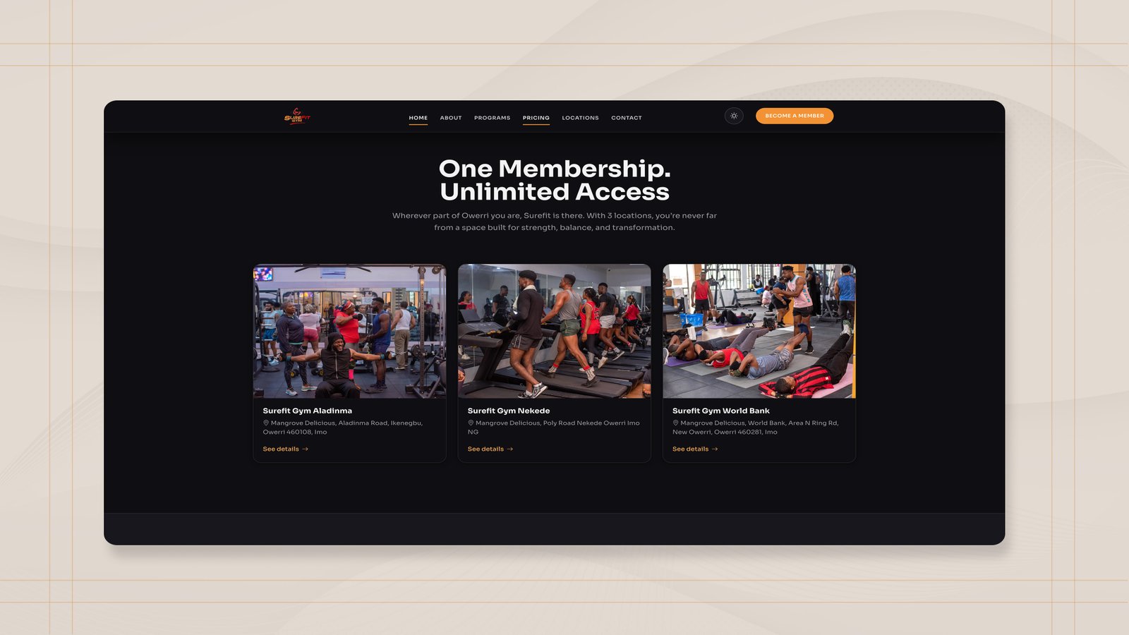 Surefit gym project image